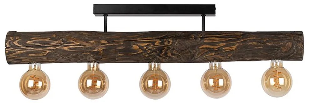 Spot-Light DO6997556 - Полилей за повърхностен монтаж TRABO 5xE27/60W/230V, цвят бор