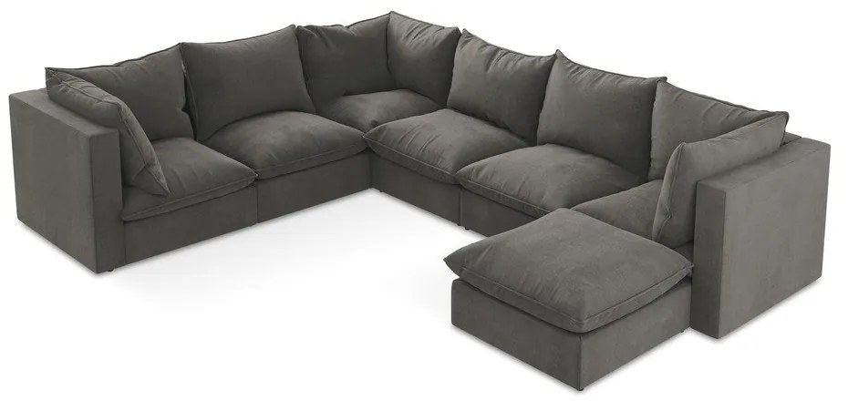 Тъмносив ъглов диван (ляв ъгъл/U форма) Manao – Makamii