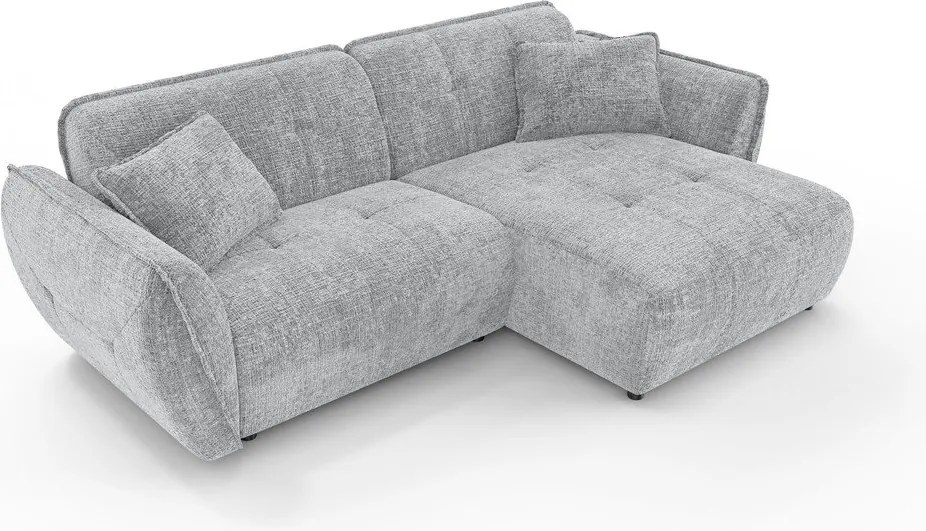 Светлосив шенилов ъглов диван (десен ъгъл) Nelia – Ropez