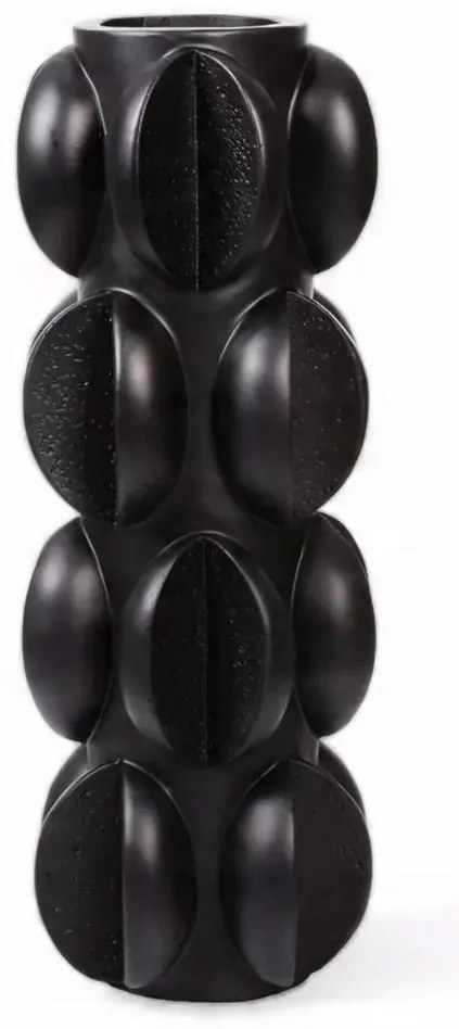 Ваза 37x15 см, смола, матово-черна