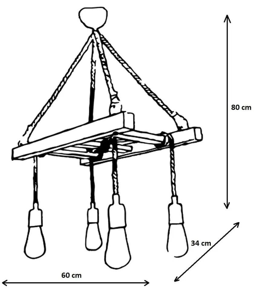 Кафяво висящо осветително тяло Halat – Opviq lights