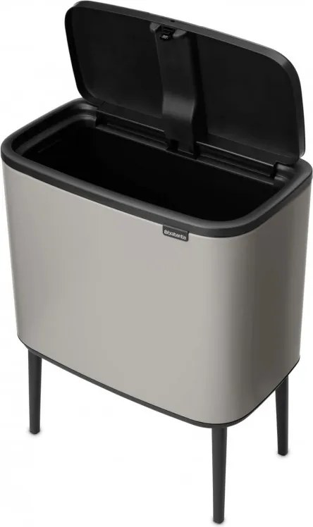 Кош за боклук Brabantia Bo Touch 1010451, 36 л, Плавно и безшумно отваряне, Голям отвор, Светлосив