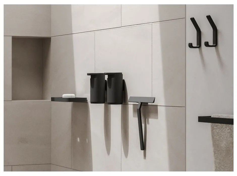 Черен метален дозатор за сапун, монтиран на стена, 200 ml Rim - Zone