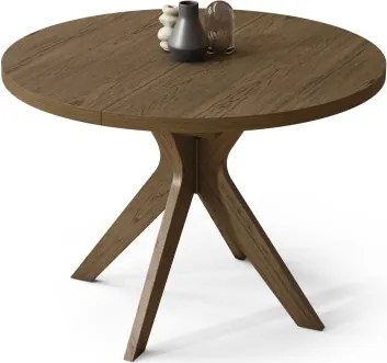 РЕНЦО Опушен Дъб - КРЪГЛА ДЪРВЕНА МАСА Ø110 РАЗТЕГАТЕЛНА ДО 180 СМ | ЗА КУХНЯ ТРАПЕЗАРИЯ ХОЛ РЕТРО