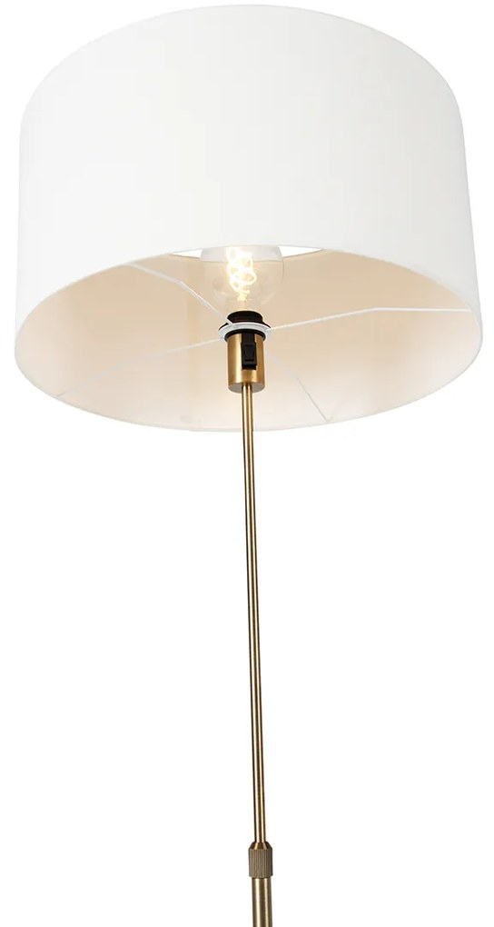 Подова лампа регулируема бронз с абажур бял 50 см - Parte