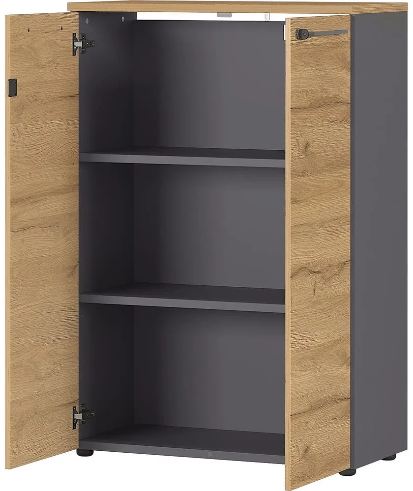 Дъбов шкаф за книги в естествен цвят 80x120 cm Agenda - Germania