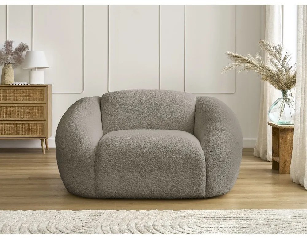 Сиво-кафяво кресло от букле Tina – Bobochic Paris