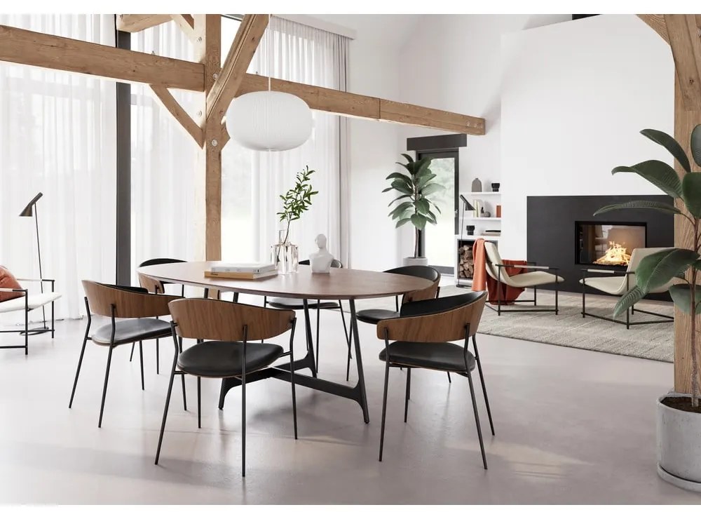 Черен/в светло естествен цвят трапезен стол с подлакътници Crib – DAN-FORM Denmark
