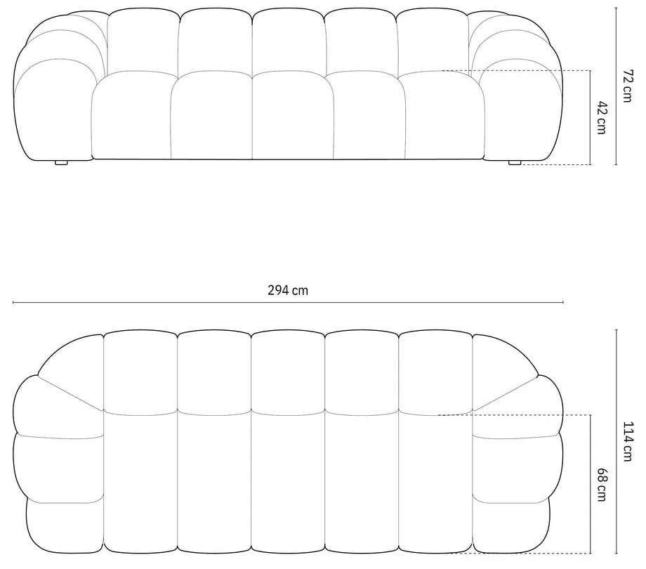 Светлосив диван 294 cm Diana – Micadoni