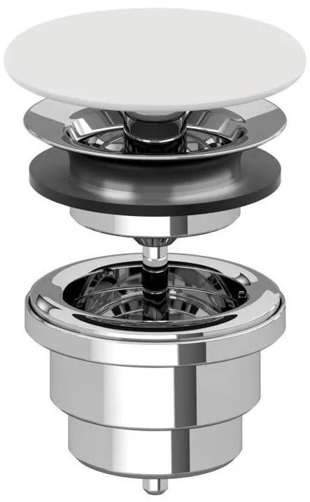 Villeroy & Boch 680800RW - Слив за умивалник бял/лъскав хром