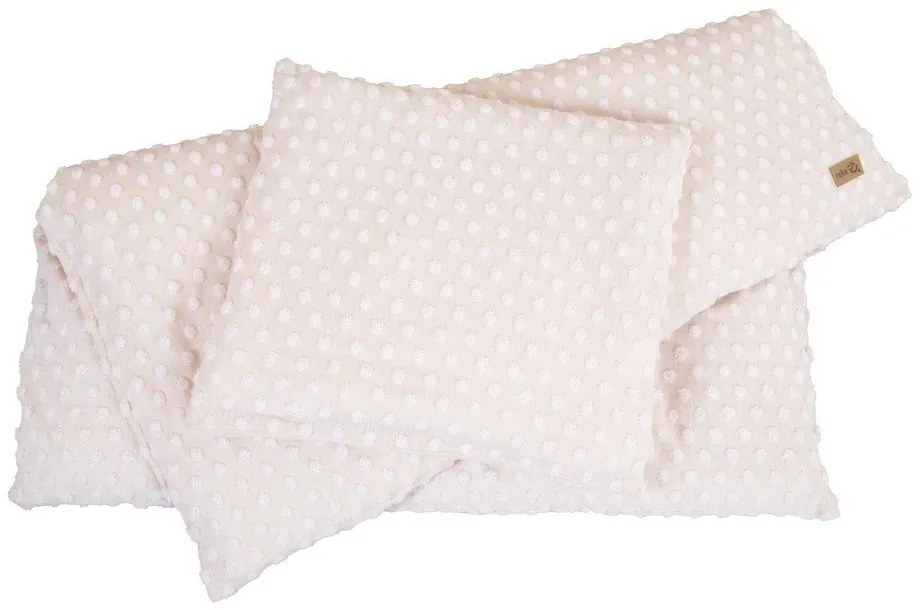 Бежово детско спално бельо за детско креватче със смес от памук 80x80 cm Frosty Almond – Roba