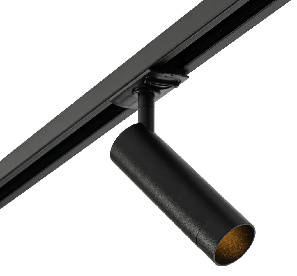 Модерен черен прожектор за 1-фазова 35 мм релсова система - Iconic Jeana Luxe