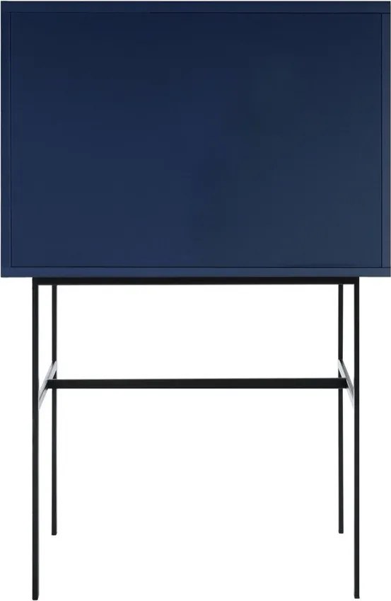 Тъмносиня витрина с плъзгащи се врати 70x109x40 cm Lekko – noo.ma