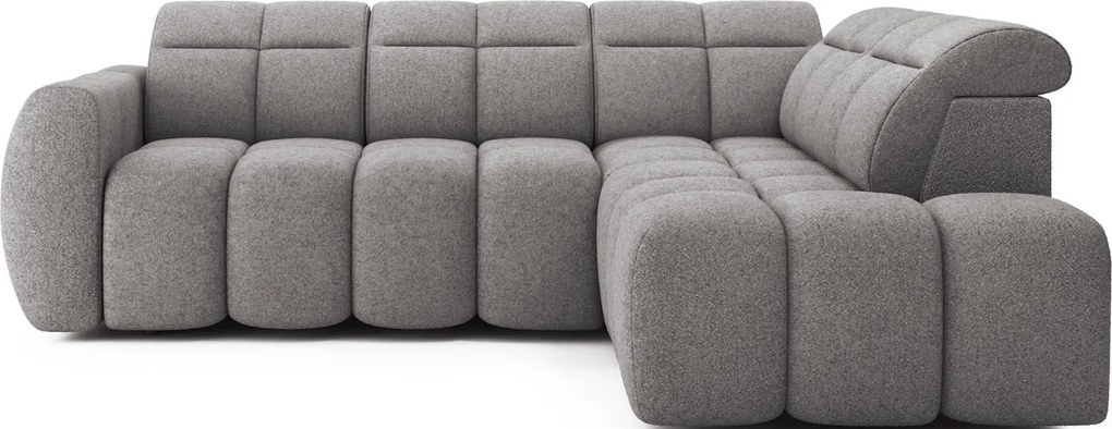 Ъглов диван Chicago-Тъмносив-Десен