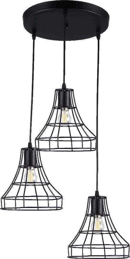 Пендел RIANO, черен, 3xE27