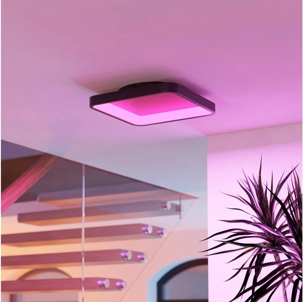 Eglo 901911 - LED RGBW димируема таванна лампа LORETELLO-Z LED/20 W/230 V 35x35 cm черна