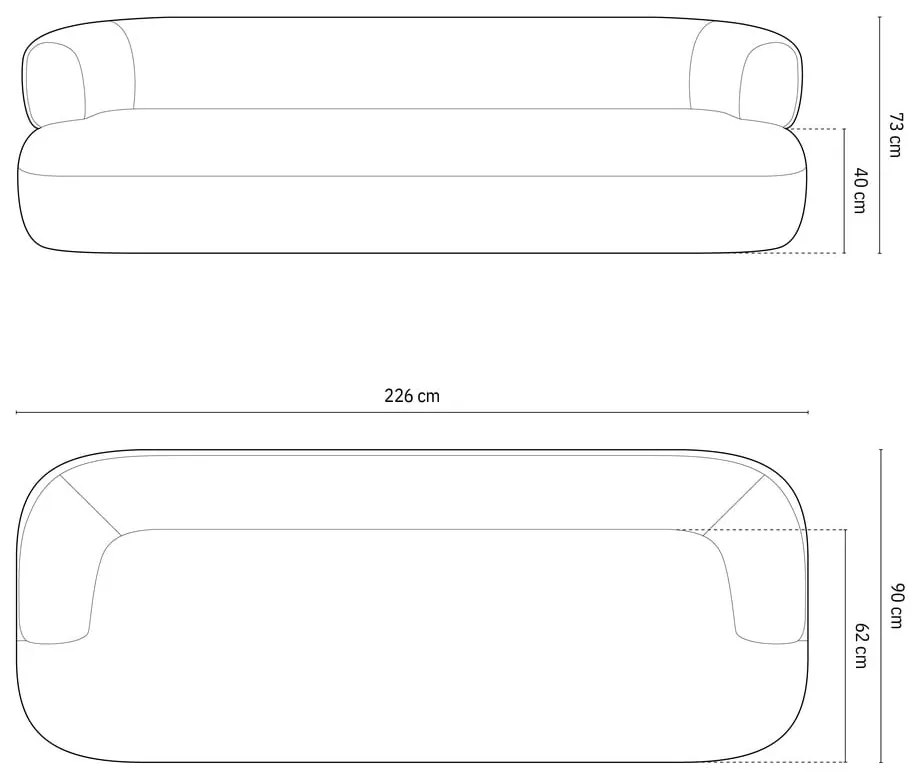 Бежов диван от букле 226 cm Jenny – Micadoni Home