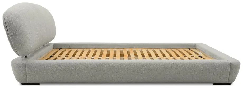 Светлосиво тапицирано двойно легло с включена подматрачна рамка 160x200 cm Odette – Scandic