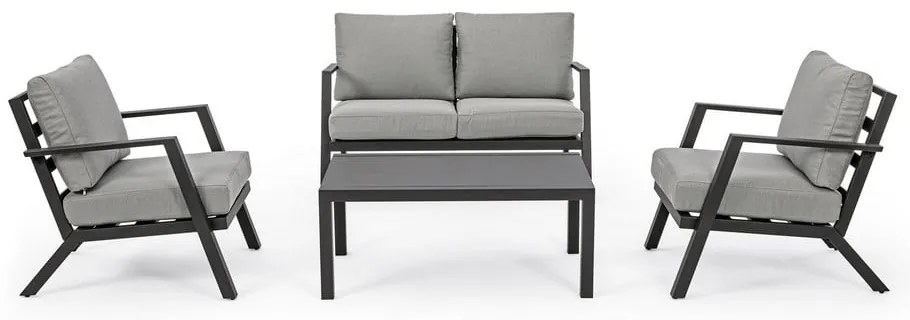 Сив алуминиев градински комплект от за отдих за 4 Harley – Bizzotto