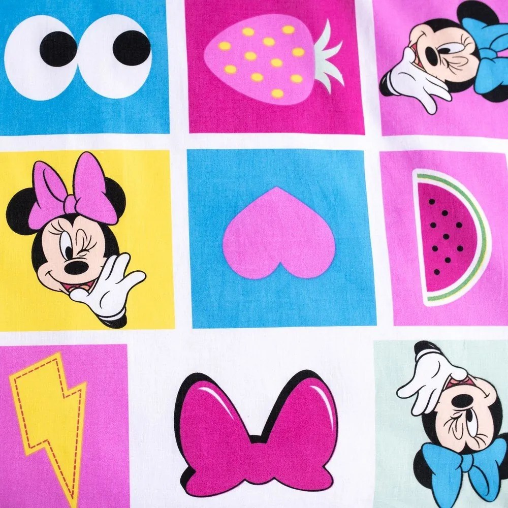 Розово памучно детско спално бельо за детско креватче 100x135 cm Minnie "Sweet" – Jerry Fabrics