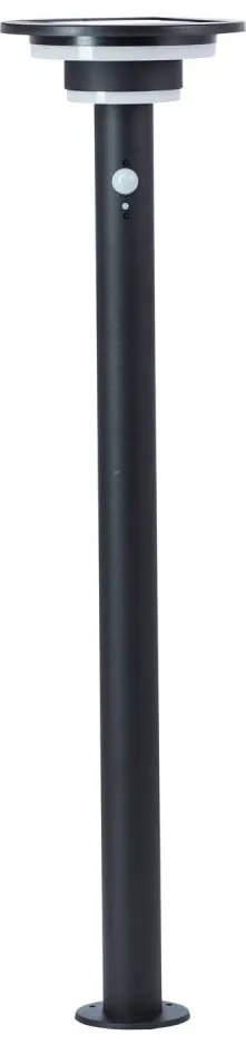 Brilliant - LED соларна лампа с сензор GARVINA LED/3W/3,7V 85 см IP44 черна