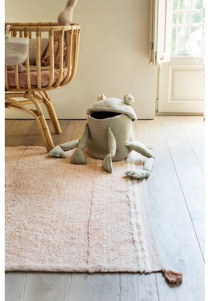 Светлозелена текстилна детска кошница за играчки ø 23x35 cm Fred the Frog – Lorena Canals