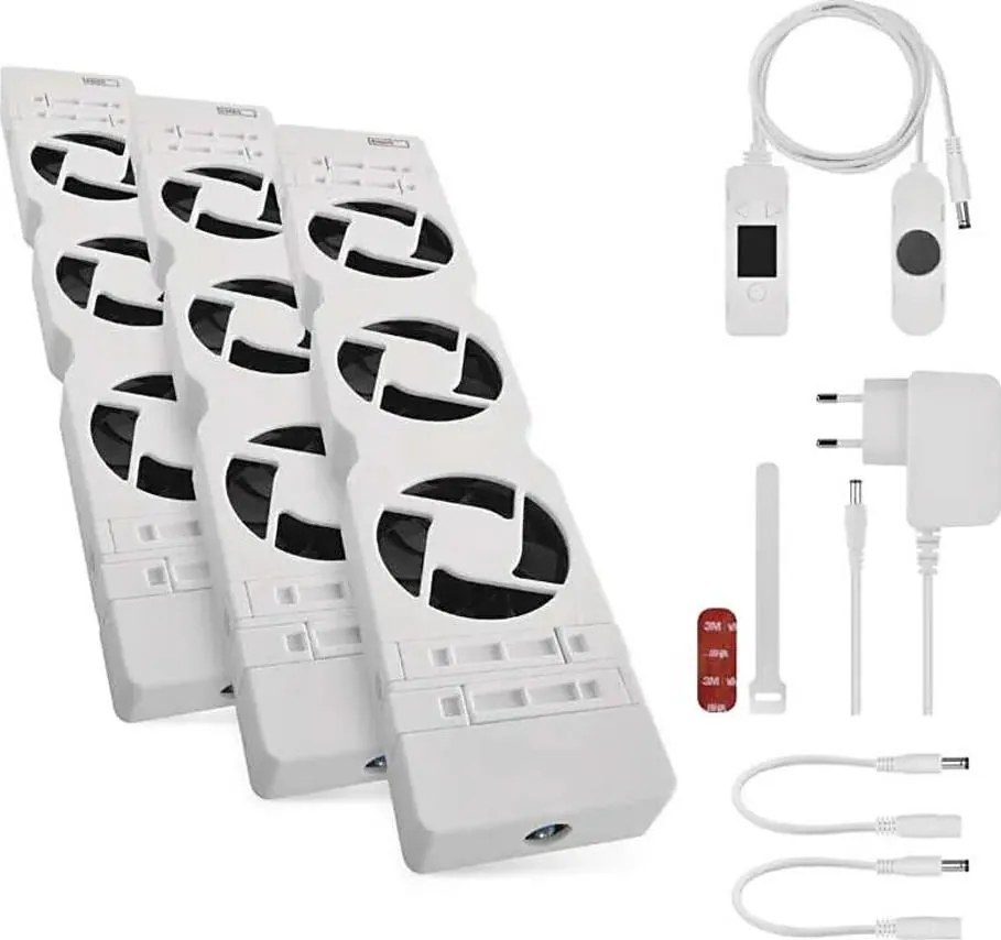 К-кт 3x Радиаторен вентилатор 5/230V бял