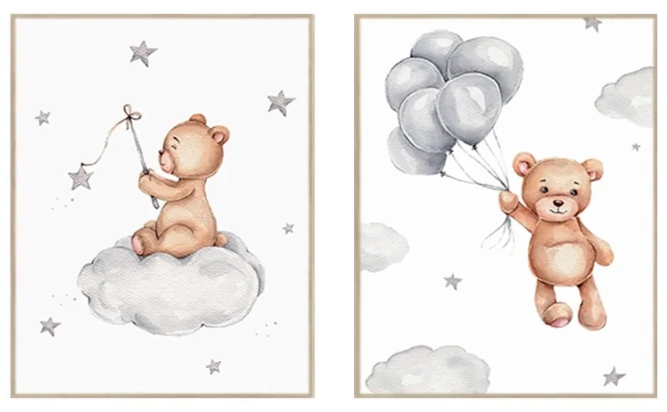 Детски картини в комплект 2 бр. 30x40 cm Teddy Bears – knor