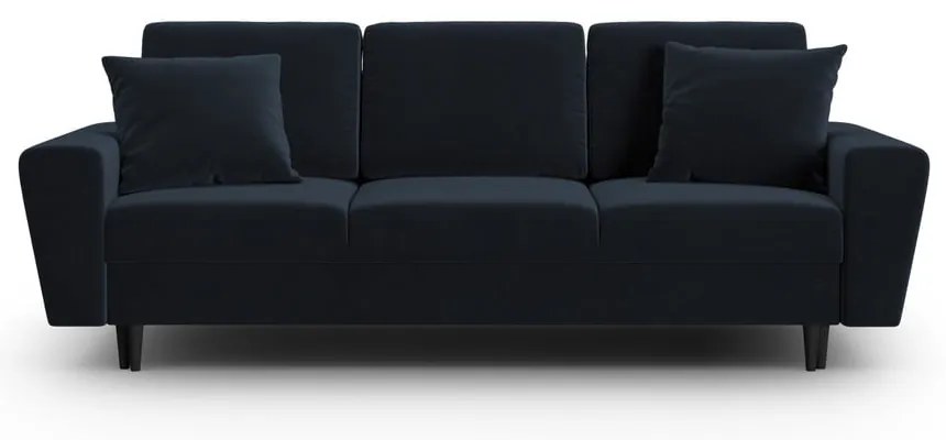 Тъмносин кадифен разтегателен диван с място за съхранение 235 cm Kyoto – Cosmopolitan Design