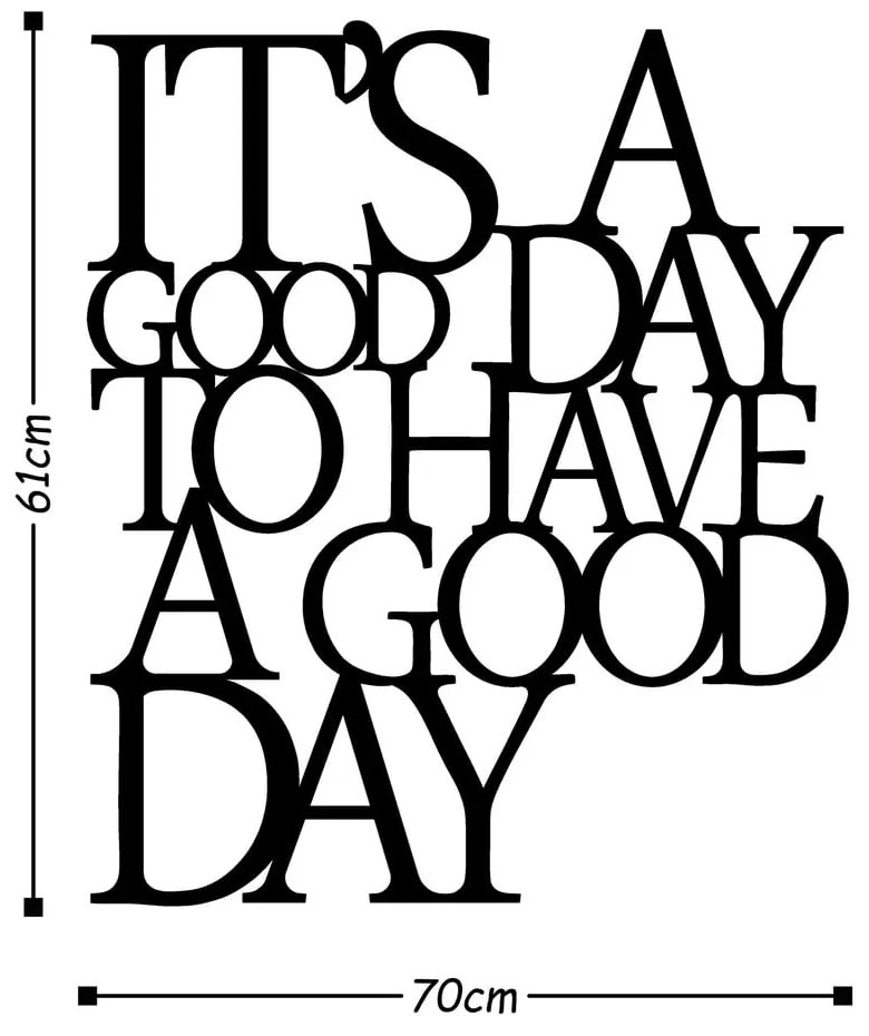 Черна декорация за стена Добър ден - Wallity