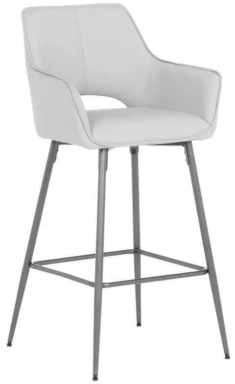 Бар стол TELFORD 2 силиконова кожа - сив 67