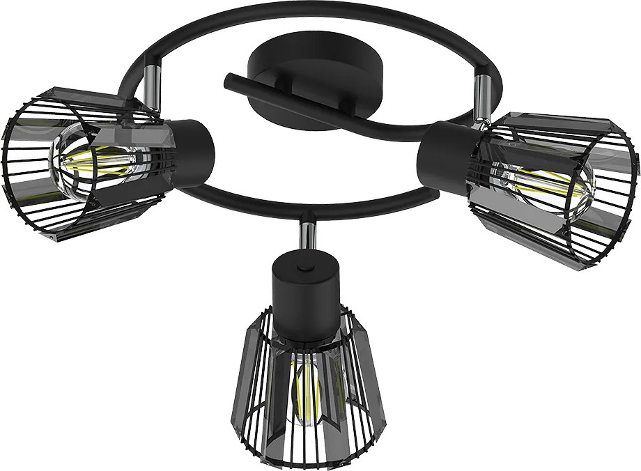 Спот PONTEO, черен, 3хE27