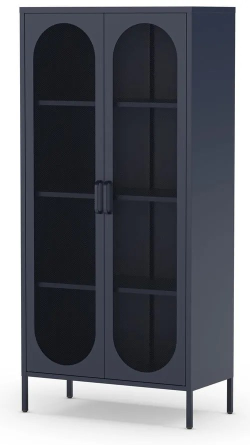 Тъмносиньо метално шкафче 80x170x40 cm Diora – Marckeric
