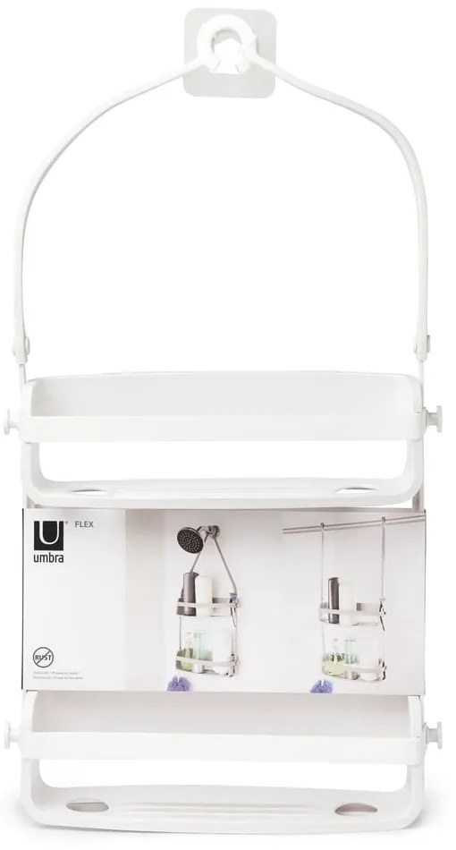 Бял висящ пластмасов рафт за баня Flex - Umbra