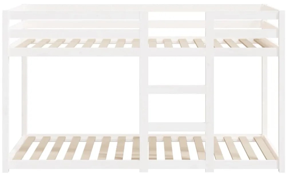 Двуетажно легло Regan, бяло, 75x190 см, борово дърво масив