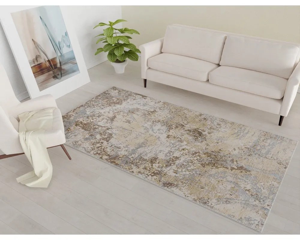 Светлосин/светлокафяв килим подходящ за пране 80x150 cm Sandstorm – Vitaus