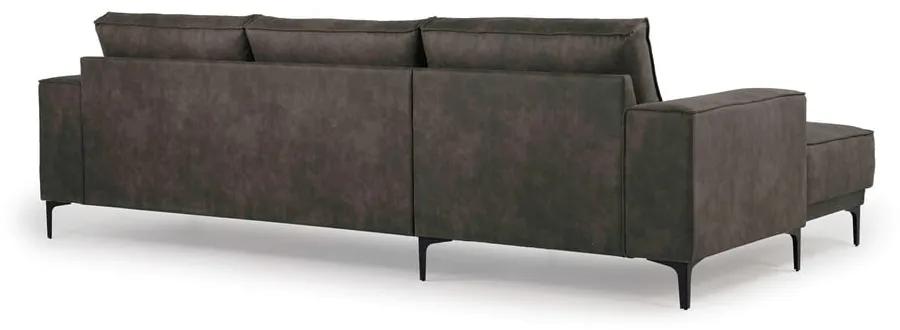 Ъглов диван в черно и сиво от изкуствена кожа (ляв ъгъл) Copenhagen - Scandic
