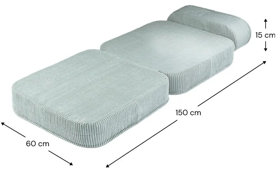 Детски стол от рипсено кадифе в цвят мента Flip – Wigiwama