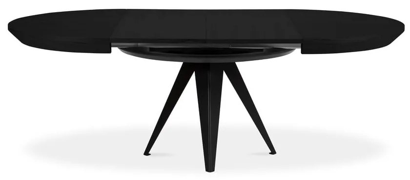 Кръгла сгъваема трапезна маса с допълнителна плоча с черен плот за маса ø 120 cm Magnus – Windsor & Co Sofas