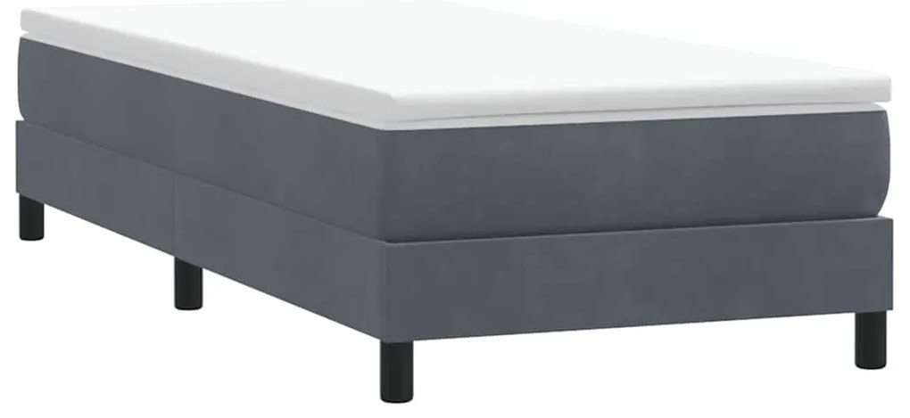 3315802 vidaXL Box Spring Легло без матрак Тъмно сиво 80x210 cm Кадифе