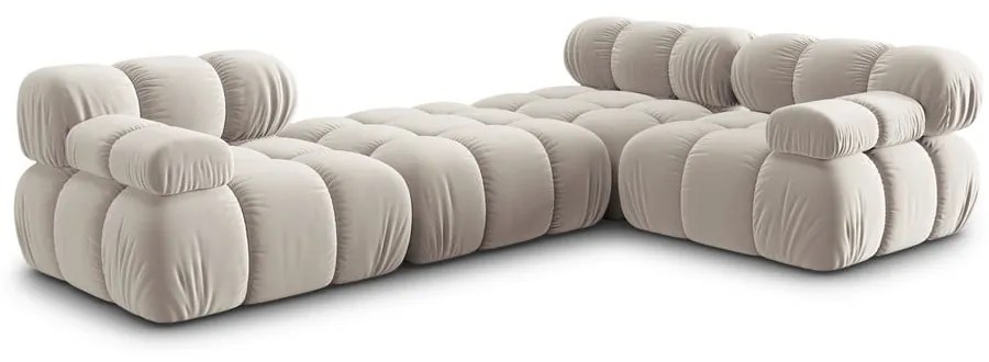 Бежов кадифен модулен ъглов диван (променлив) Bellis – Micadoni