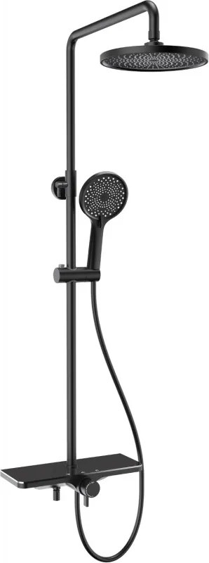 Mexen Frost надземен душ комплект с дъждовалка и батерия, черен - 78111-70