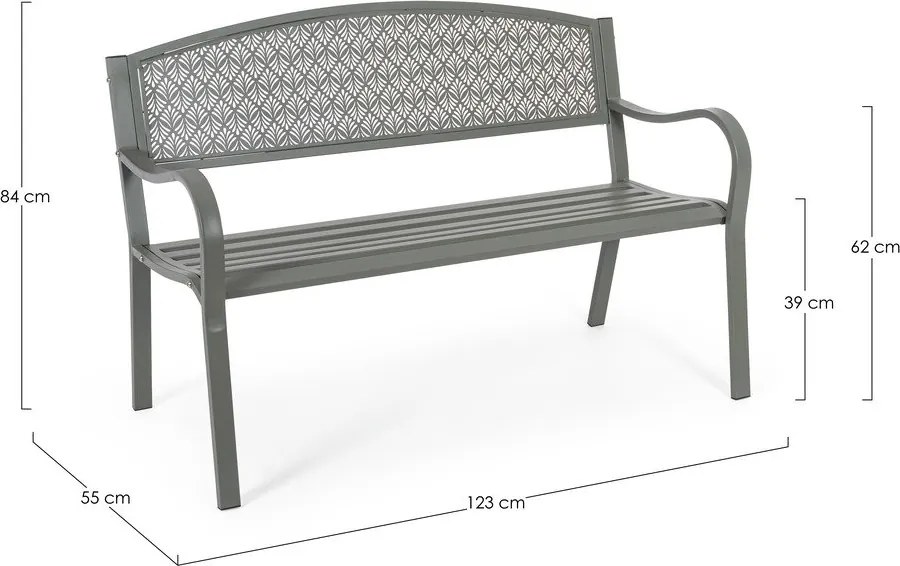 Градинска пейка метална в цвят каки Lizette – Bizzotto