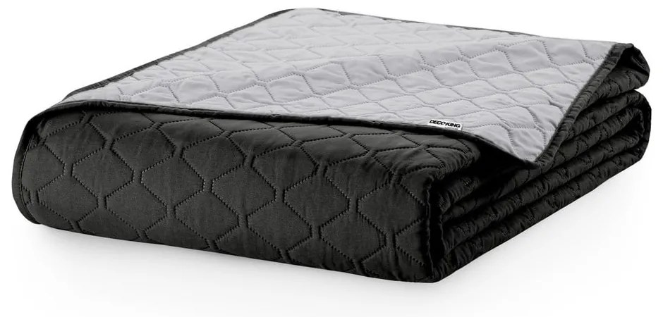 Черно-сива двустранна покривка за легло от микрофибър , 220 x 240 cm Axel - DecoKing