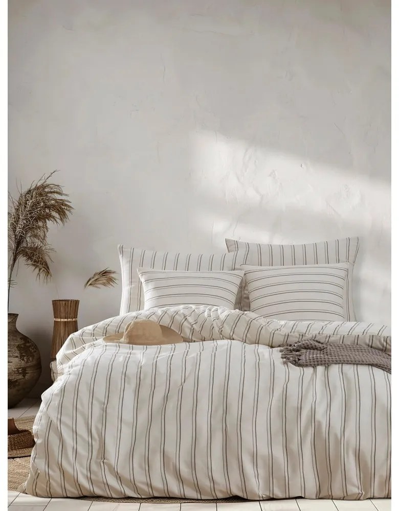 Бежово-кремаво двойно спално бельо 200x200 cm Hamilton – Mijolnir