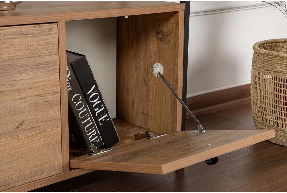 Конзолна маса с боров декор в естествен цвят 29,5x120 cm Solace – Kalune Design