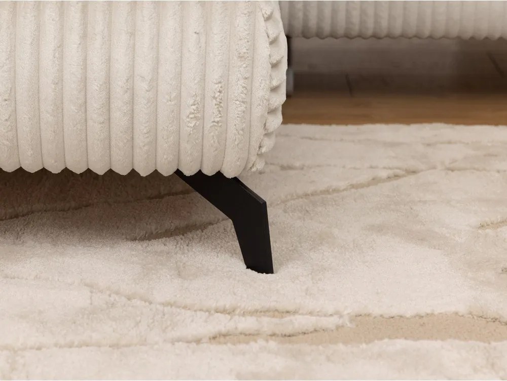 Кремав ъглов диван от рипсено кадифе (ляв ъгъл L форма) Marbeya – Ropez