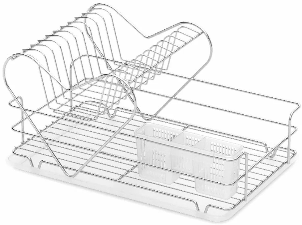 СУШИЛНИК ЗА СЪДОВЕ TEKNO TEL KB-011 , хром , прозрачна тавичка