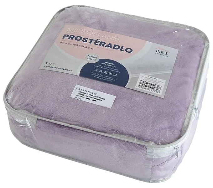 Лилав микрофланелен чаршаф 90x200 cm Exclusive - B.E.S.