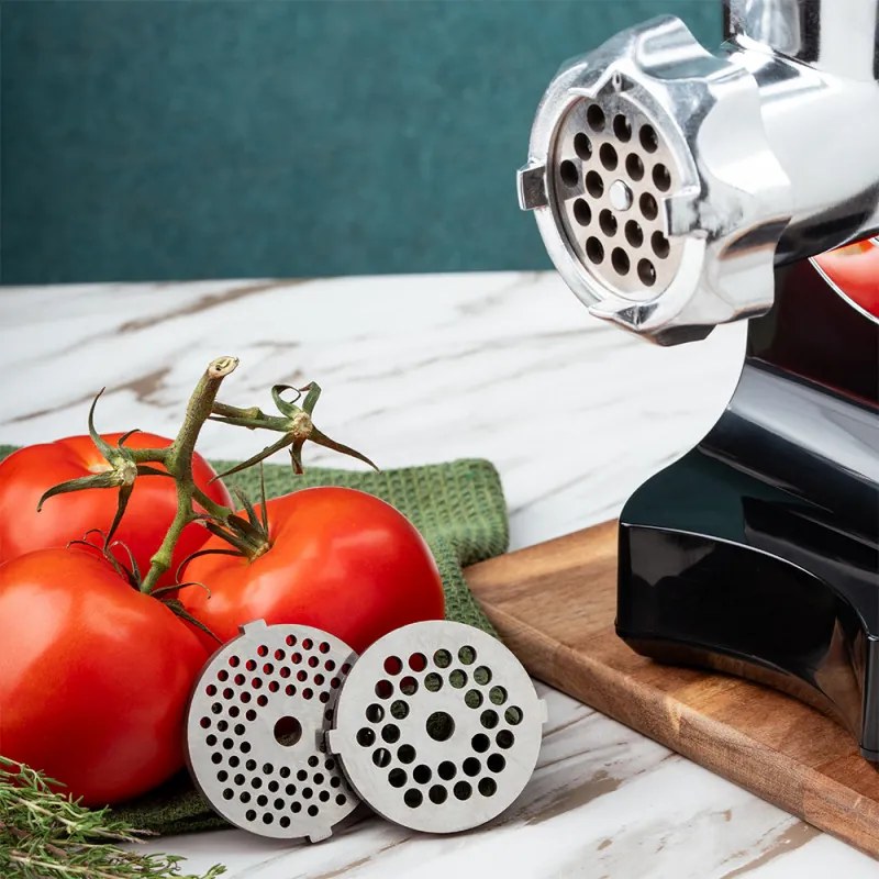 Месомелачка с приставка за домати Oliver Voltz OV51991F, 1800W, Аксесоар за колбаси, Черен